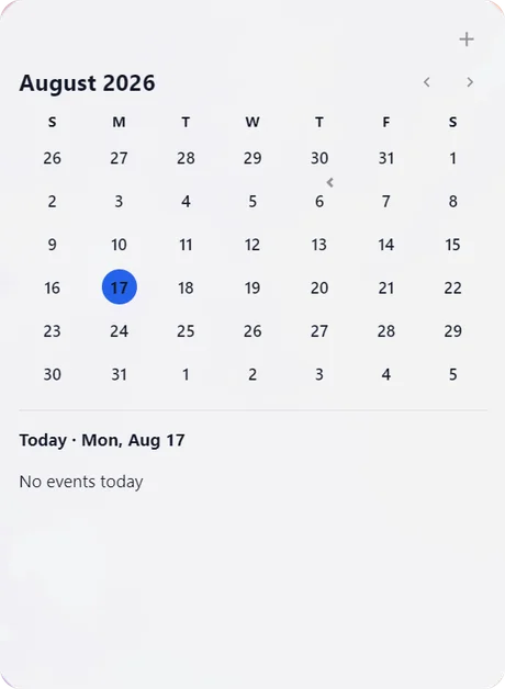 WorkZone calendar widget