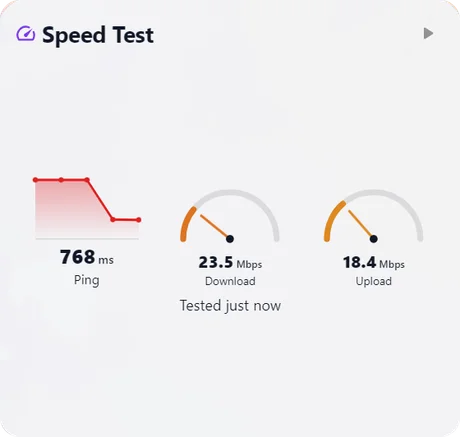 WorkZone internet speed test widget
